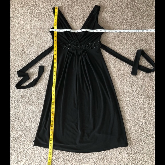 Windsor Beaded Waist Party Cocktails Dress 1/2 Black Tie Embellished Stretchy - Picture 5 of 15